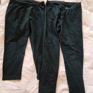 Cat & Jack Girls Set of 2 Pairs Black Capris and Leggings Size L